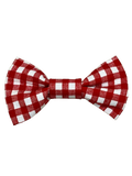 Red Gingham Dog Bow Tie - Handmade Pet Accessory