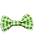 Green Gingham Dog Bow Tie - Handmade Pet Accessory
