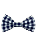 Navy Gingham Dog Bow Tie - Handmade Pet Accessory
