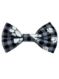 Gray Plaid with Paws Dog Bow Tie - Handmade Pet Accessory (Copy)