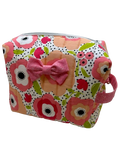 Pink Floral Handmade Makeup Bag