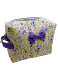 Purple Floral Handmade Makeup Bag