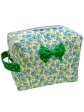 Green Floral Handmade Makeup Bag