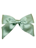 Sage Satin Hair Bow - Handmade Hair Accessory