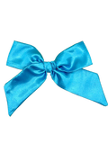 Turquoise Satin Hair Bow - Handmade Hair Accessory