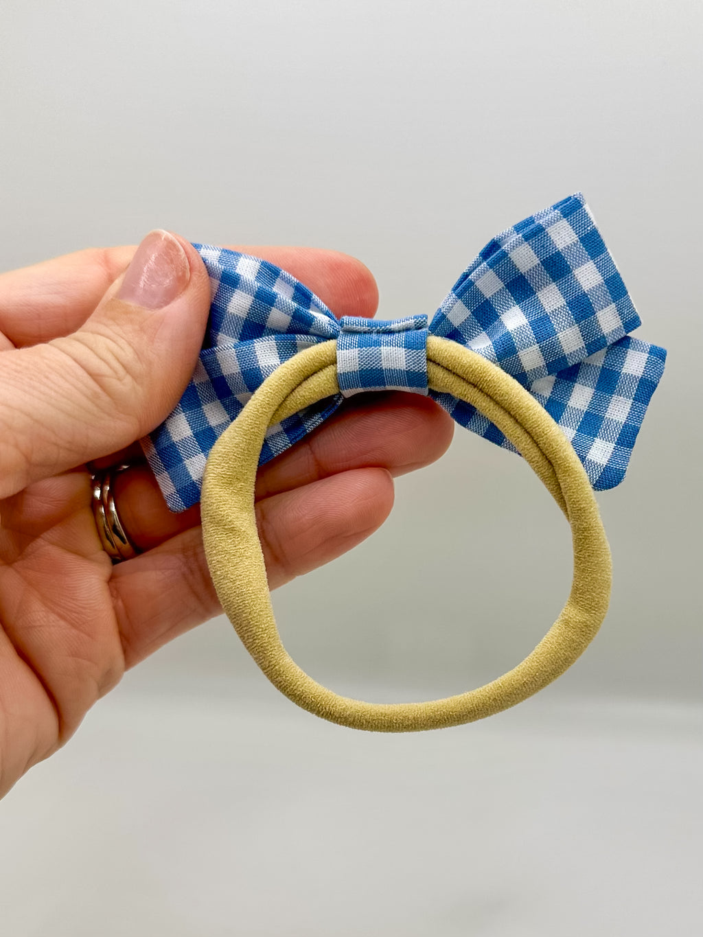 Gingham Bow Collection – Set of 5, Handmade Hair Accessories