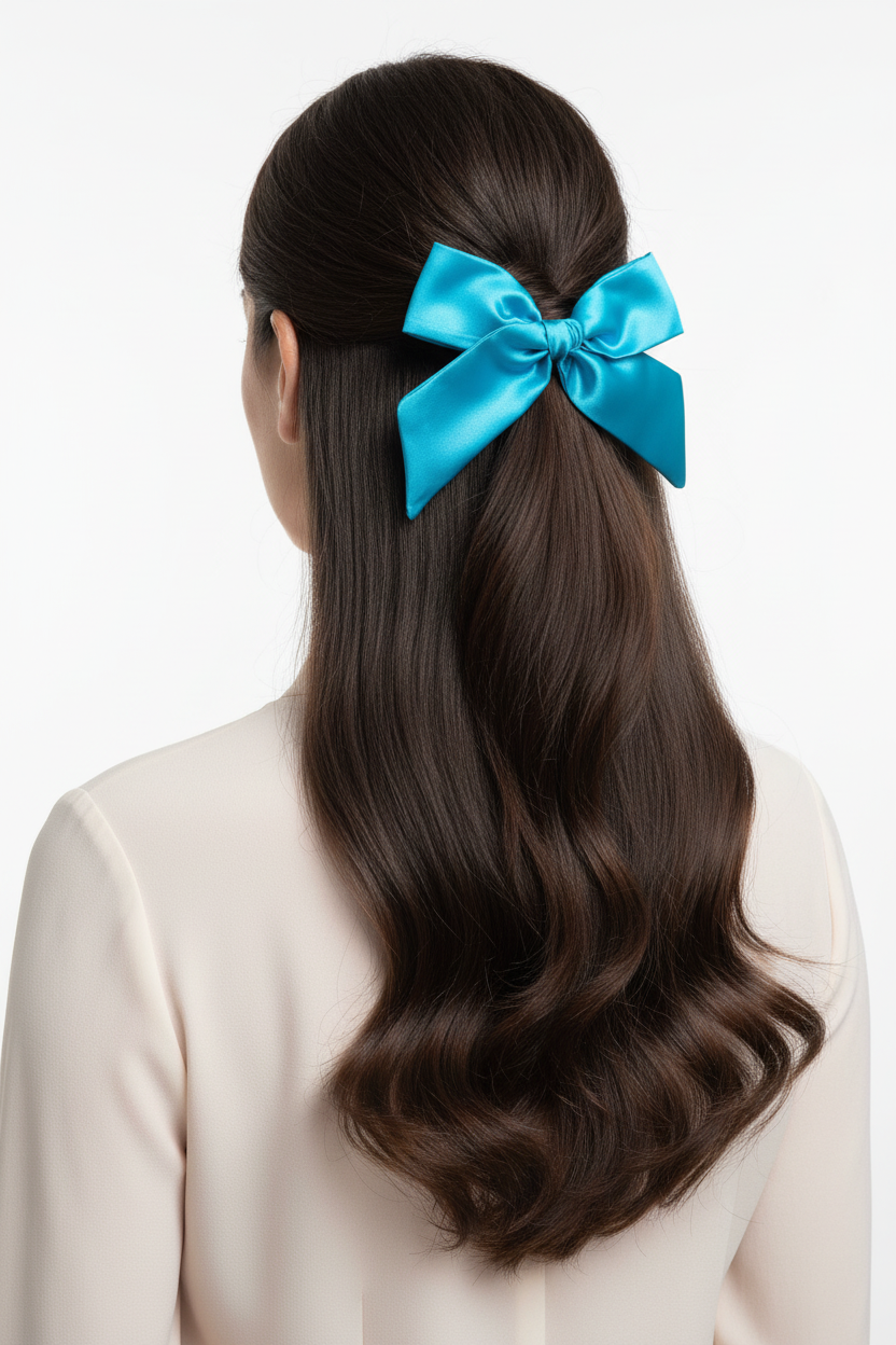 Back View Turquoise Bow Very Short Tails
