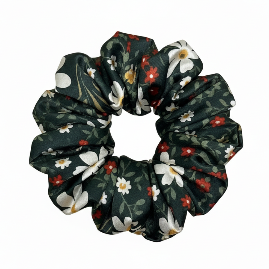 Black Floral Scrunchie Fuller
