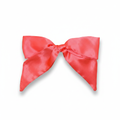 Coral Satin Hair Bow - White Background