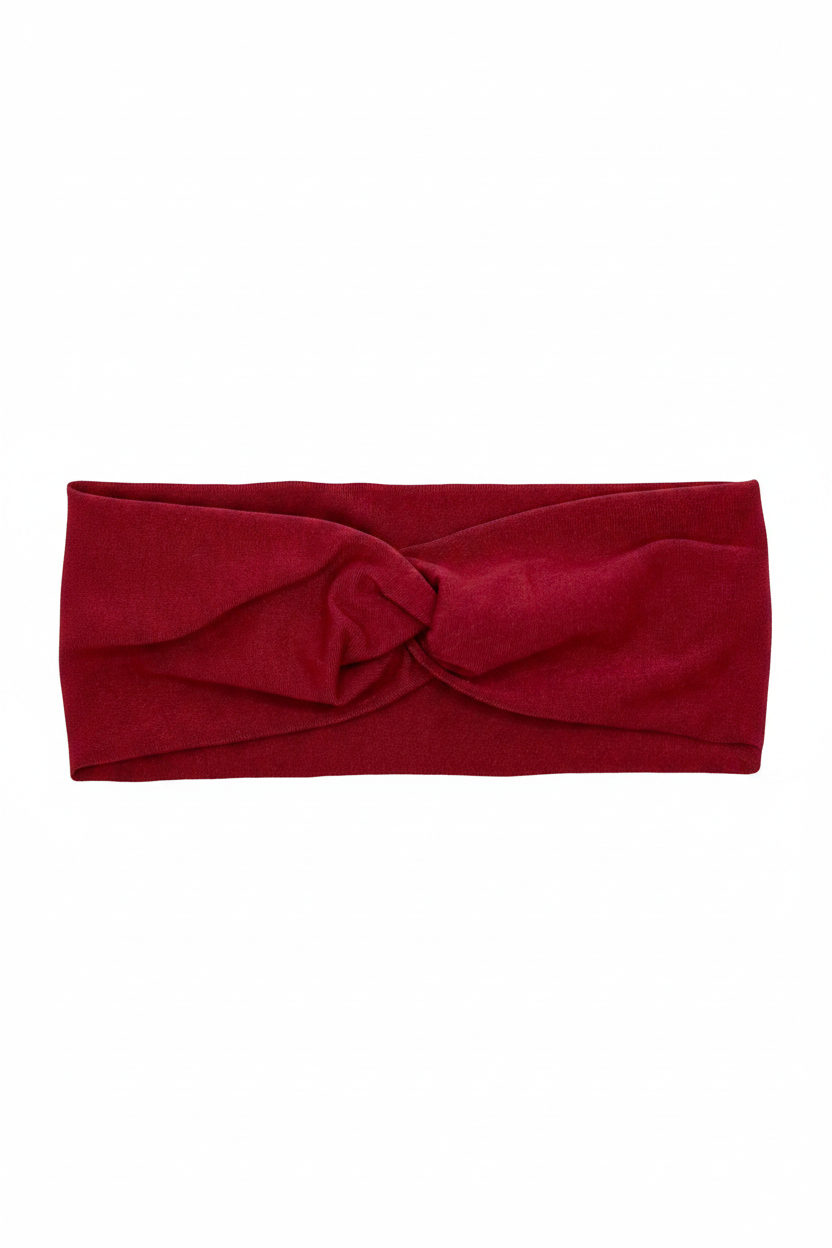 Dark Red Headband Clean White Background