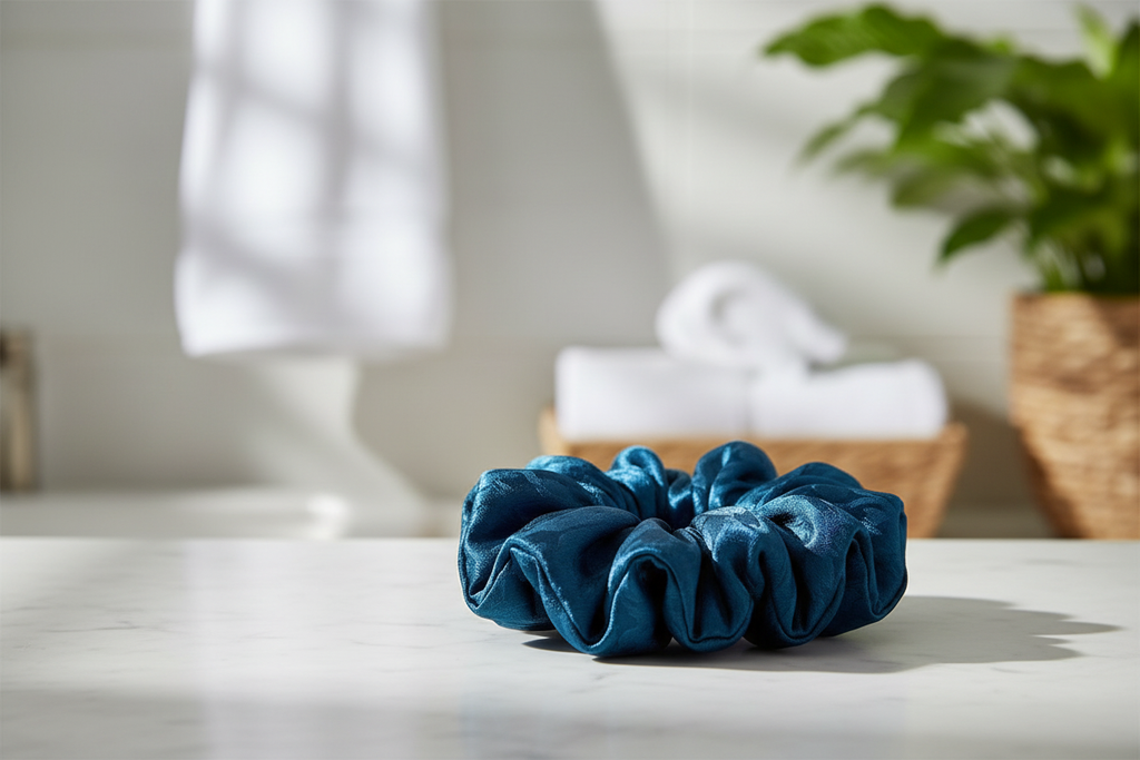 Denim Blue Scrunchie Bathroom Lifestyle
