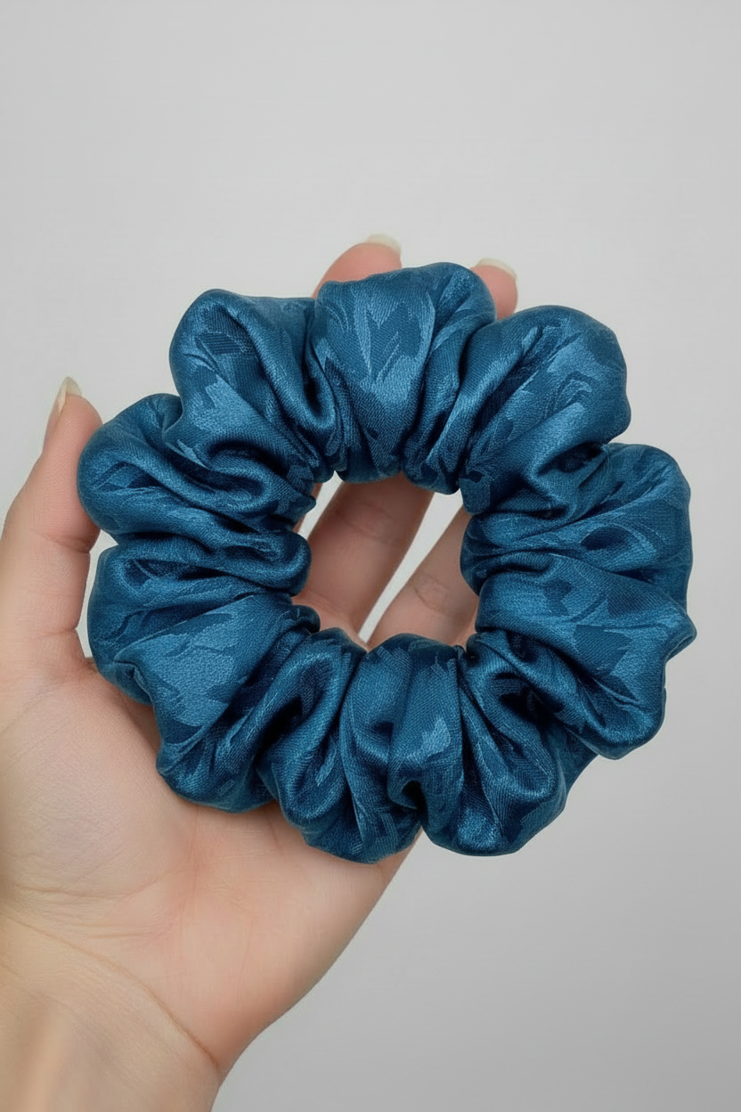 Denim Blue Scrunchie In Hand