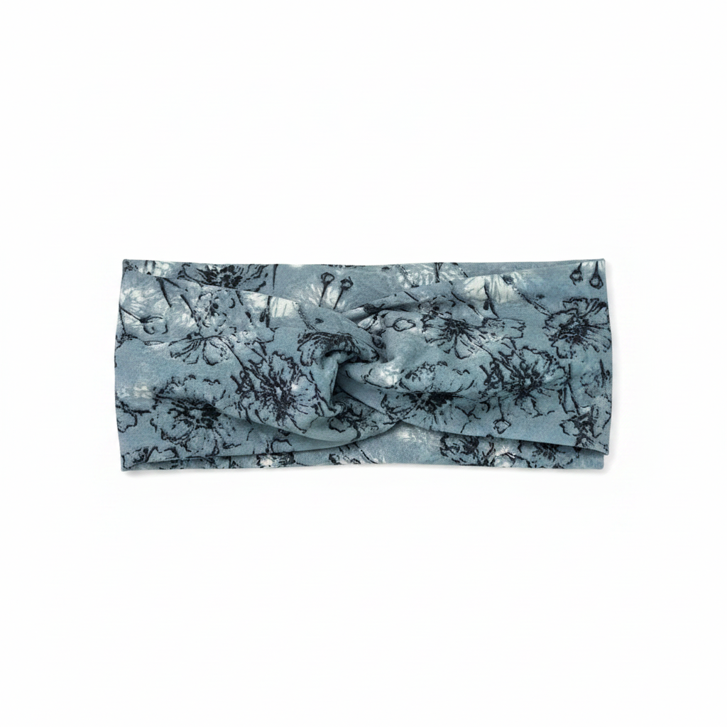 Dusty Blue Floral - White Background