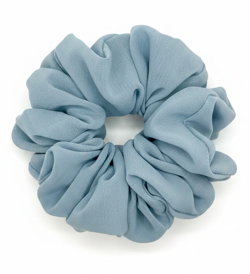 Dusty Blue Scrunchie White Background