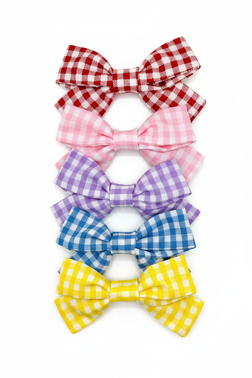 Gingham Bow Collection – White Background