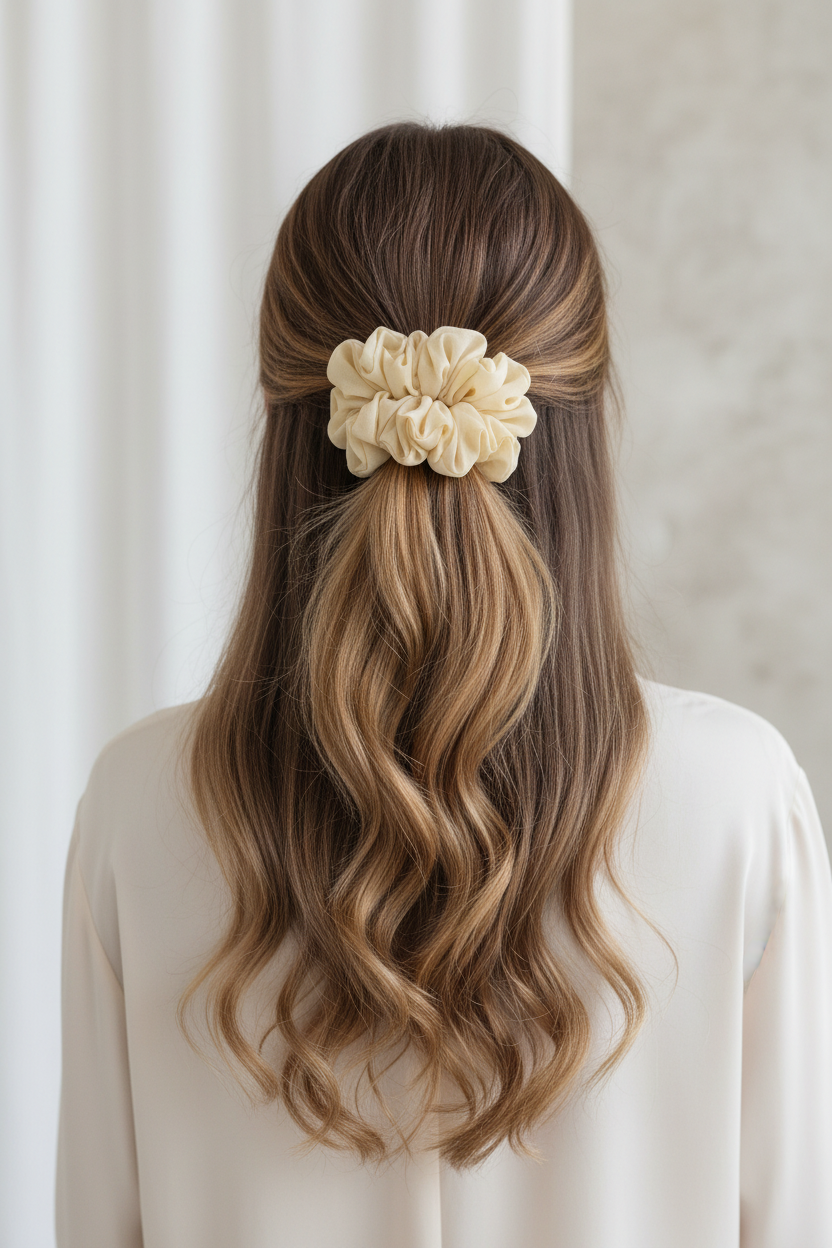 Golden Champagne Scrunchie Lifestyle