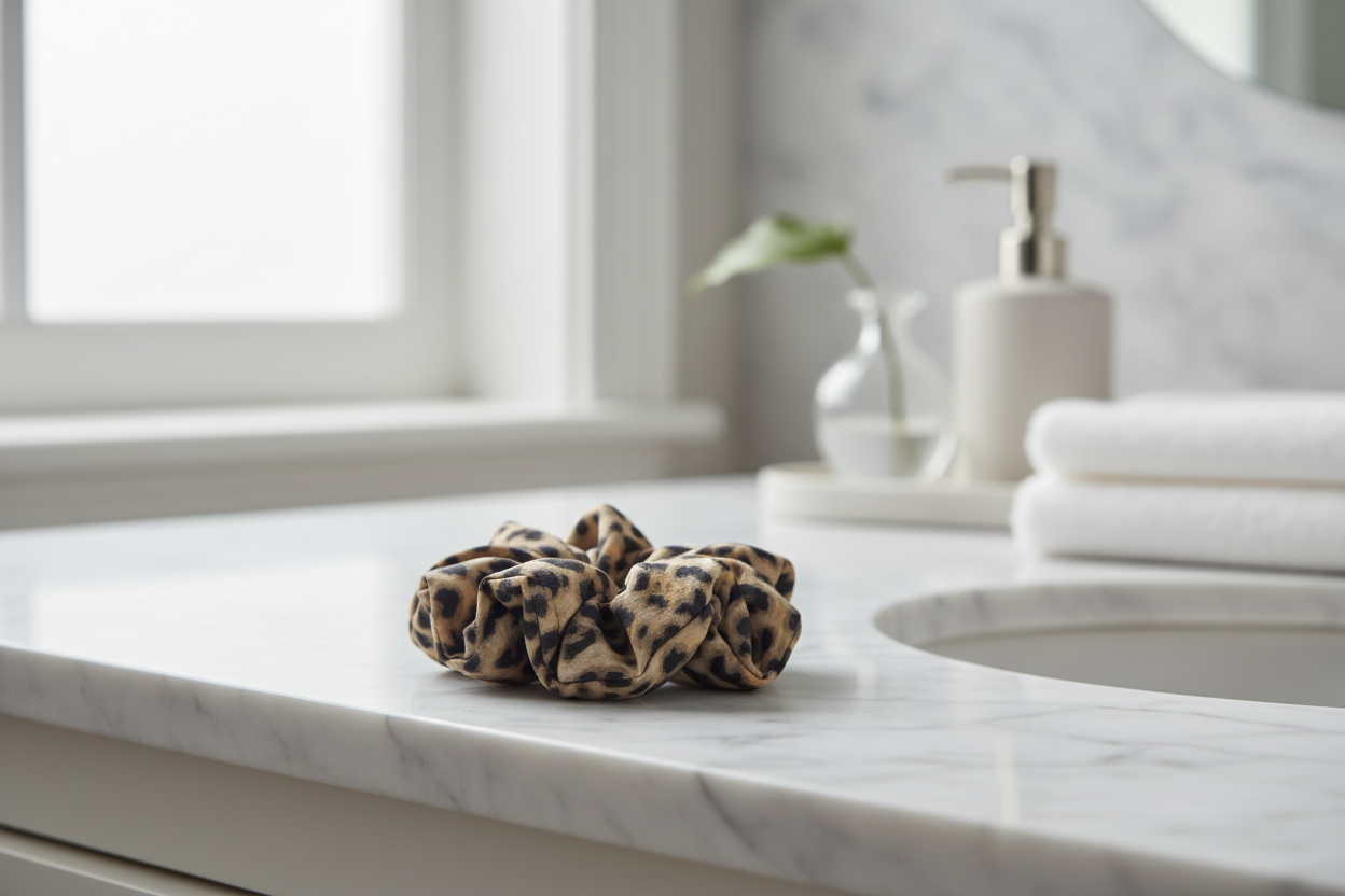 Leopard Scrunchie Bathroom Lifestyle