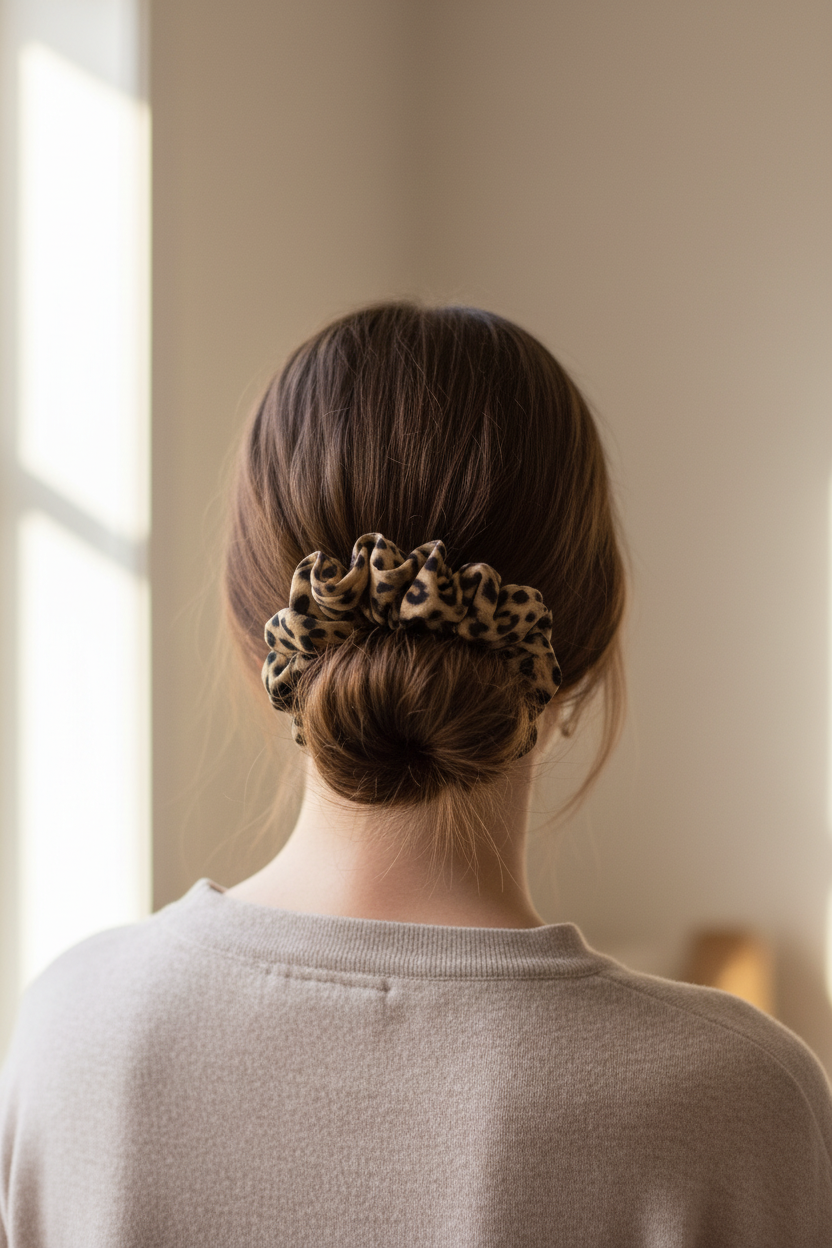 Leopard Scrunchie in Hair Lifestyle