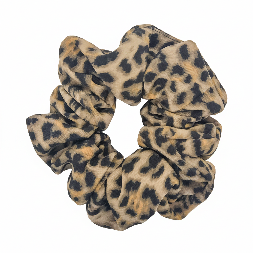 Leopard Scrunchie White Background