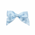 Light Blue Satin Bow - White Background