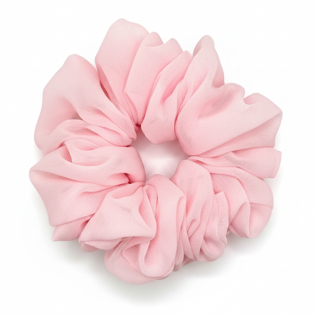 Light Pink Scrunchie Zoomed In