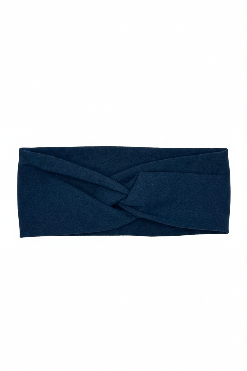 Navy Blue Headband Clean White Background