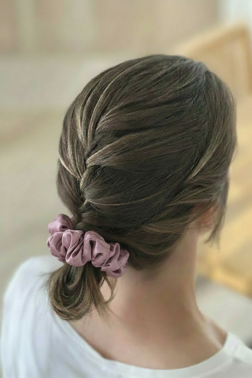 Periwinkle Scrunchie in Hair Updo