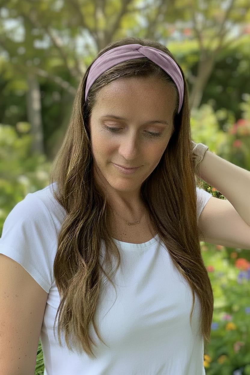 Purple Headband on Model