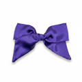 Purple Satin Hair Bow - White Background