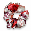 Rose Floral Silk Scrunchie - Clean White Background