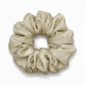Tan Leaves Scrunchie Zoomed In