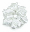 White Floral Scrunchie White Background
