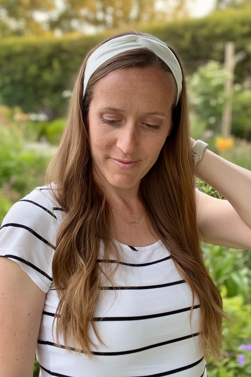 White Headband Natural Background Retry
